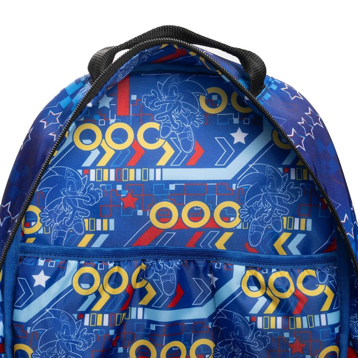 Wondapop SEGA Sonic the Hedgehog Backpack, 15.5 Inch Character Backpack with Padded Shoulder Straps, 14 Inch Laptop &amp; Tablet Compartment, Hidden Security Pocket, Side Pockets