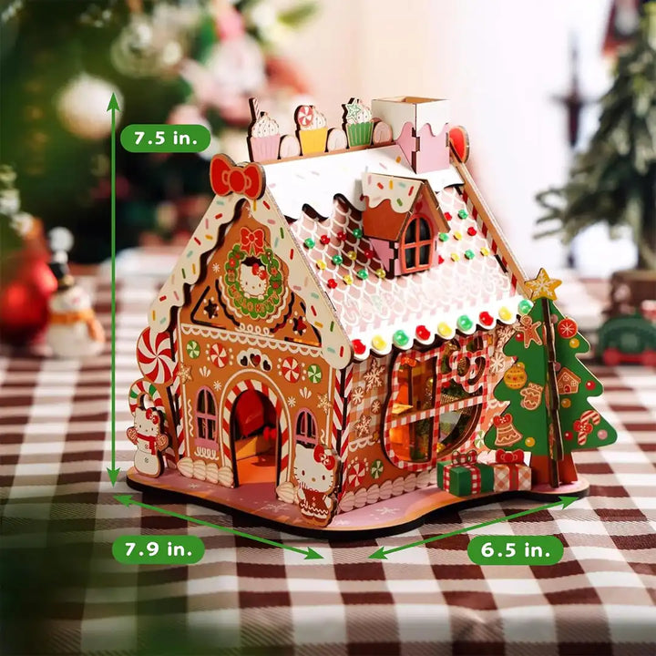 Hands Craft Hello Kitty Gingerbread House Wooden Puzzle Kit