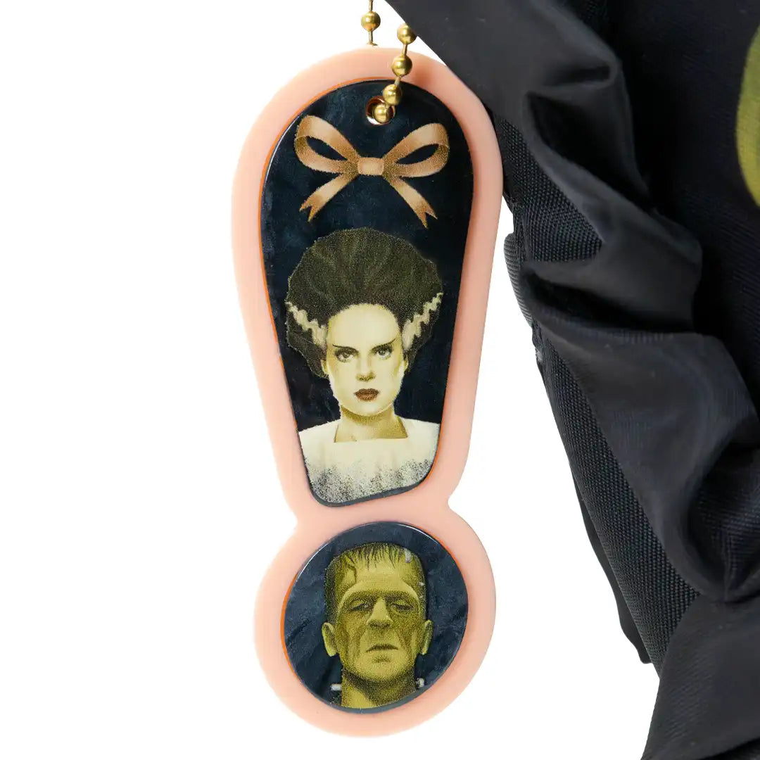 Whatever Makes You Happy Universal Monsters Coquette Frankie &amp; Bride Oversized Heart Tote Bag