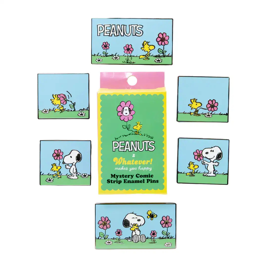 Whatever Makes You Happy Peanuts Sherbert Spring Mystery Box Comic Strip Puzzle Enamel Pins