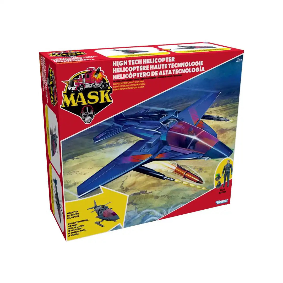 The Loyal Subjects M.A.S.K High Tech Helicopter with Miles "Wolf" Mayhem Action Figure Set