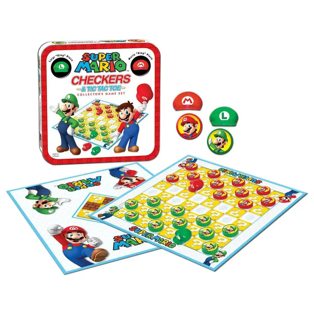USAopoly Super Mario Checkers & Tic-Tac-Toe Collector's Game Set