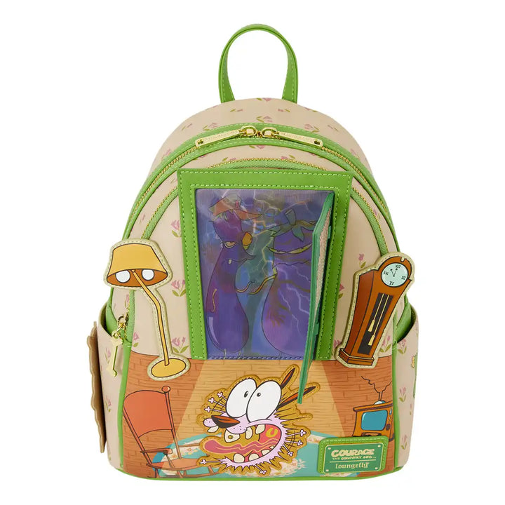 Loungefly Cartoon Network Courage the Cowardly Dog Lenticular Mini Backpack
