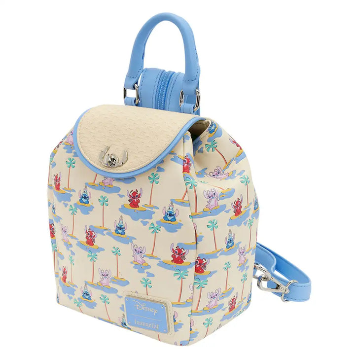 Loungefly Disney Lilo &amp; Stitch Stitch, Angel, &amp; Leroy Micro Mini Backpack