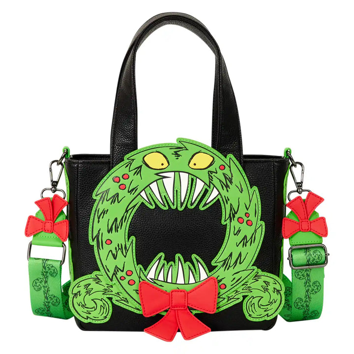 Loungefly Disney Nightmare Before Christmas Man-Eating Wreath Mini Tote Crossbody Bag