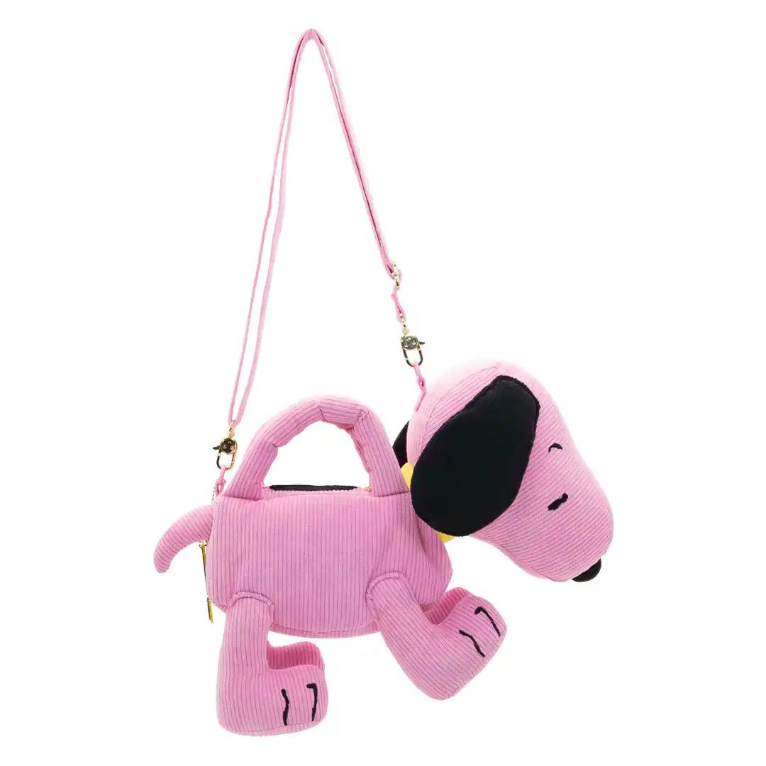 Whatever Makes You Happy Peanuts Sherbert Spring Snoopy Figural Corduroy Crossbody Bag