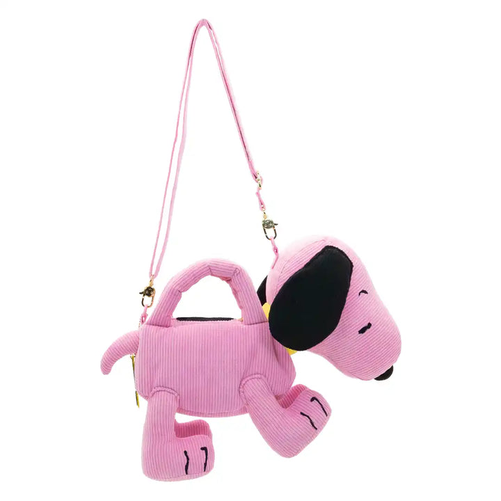 Whatever Makes You Happy Peanuts Sherbert Spring Snoopy Figural Corduroy Crossbody Bag