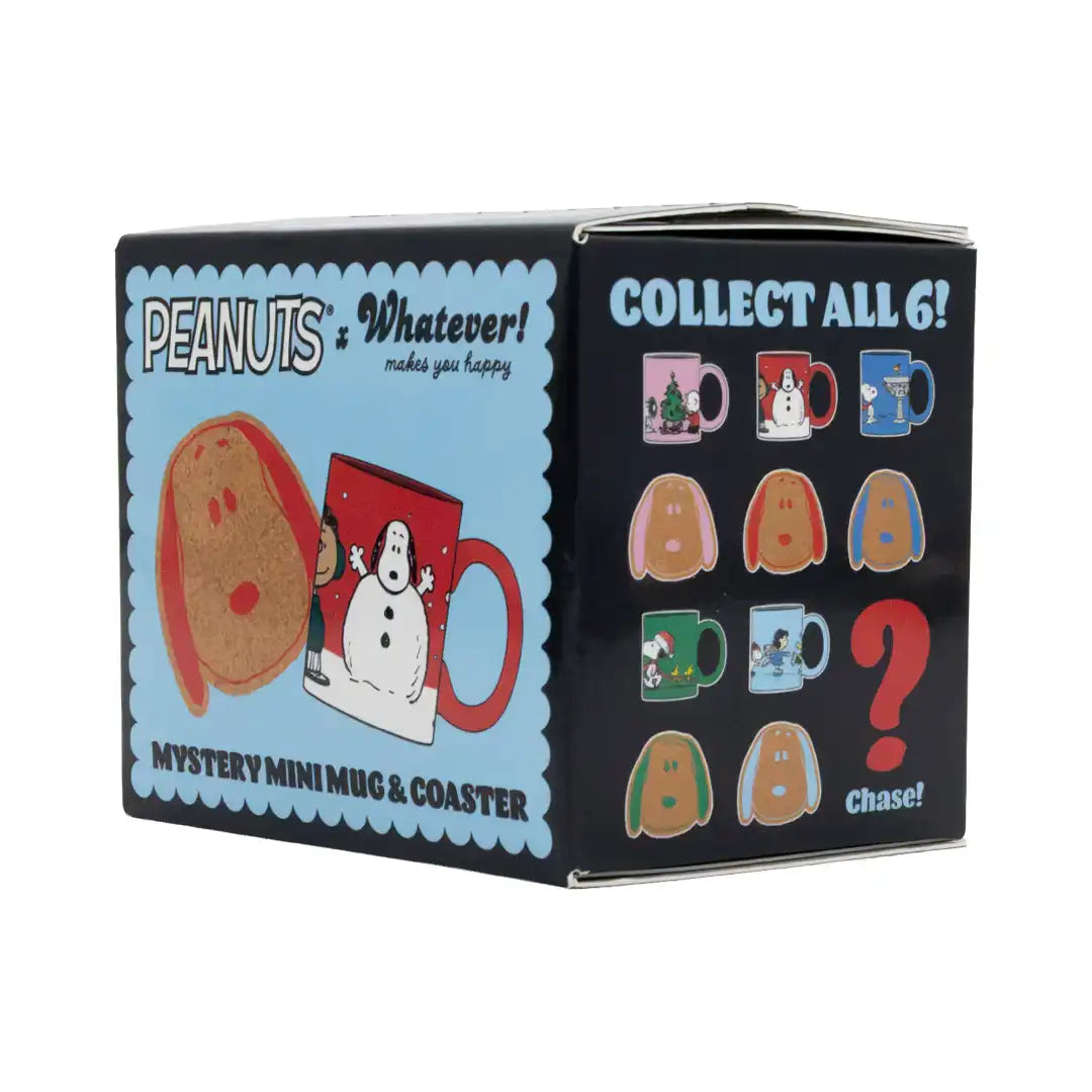 Whatever Makes You Happy Peanuts Winter Scenes Mystery Box Mini Mug with Coaster