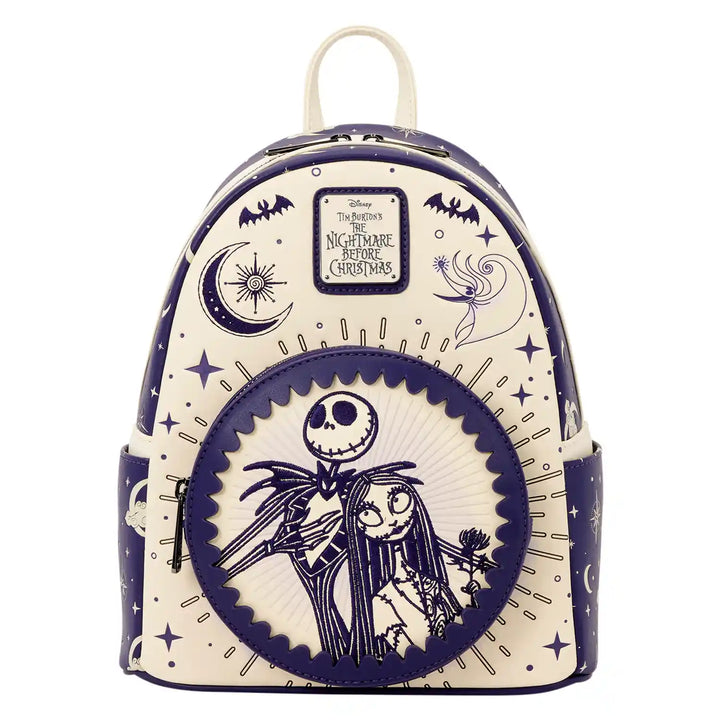 Loungefly Disney Nightmare Before Christmas Jack Skellington &amp; Sally Night Sky Mini Backpack