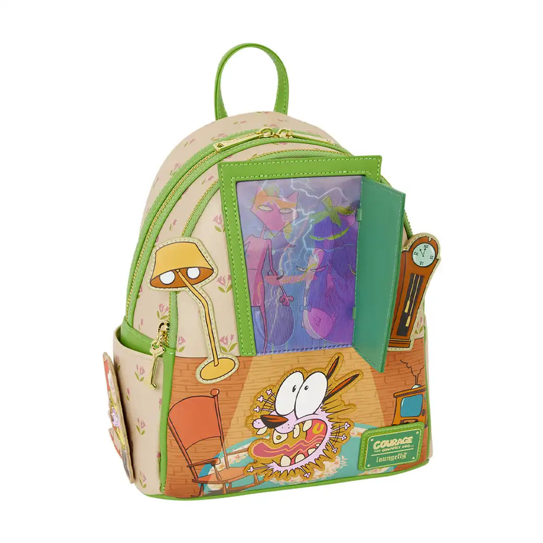 Loungefly Cartoon Network Courage the Cowardly Dog Lenticular Mini Backpack