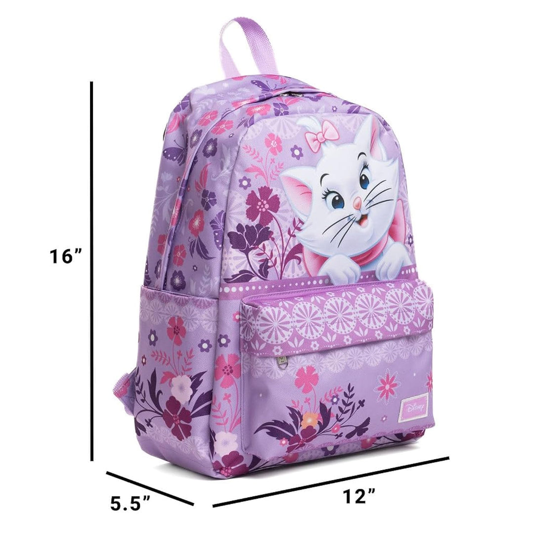 Wondapop Disney Aristocats Marie Backpack 16” Classic Backpack with Laptop Sleeve, Front Pocket &amp; Side Pockets, Disney Marie Travel &amp; School Bookbag
