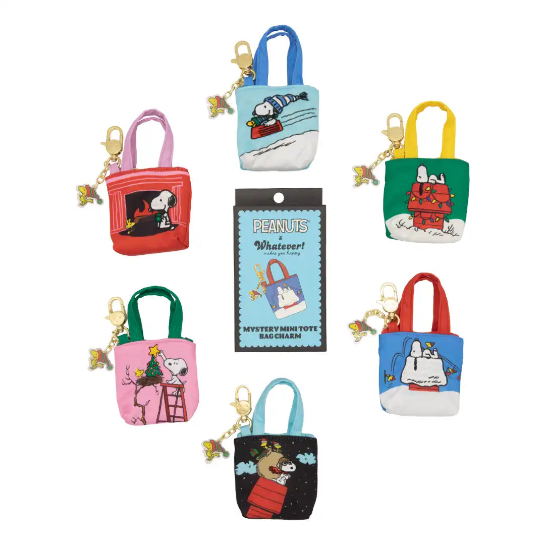 Whatever Makes You Happy Peanuts Winter Scenes Mystery Box Mini Tote Bag Charms