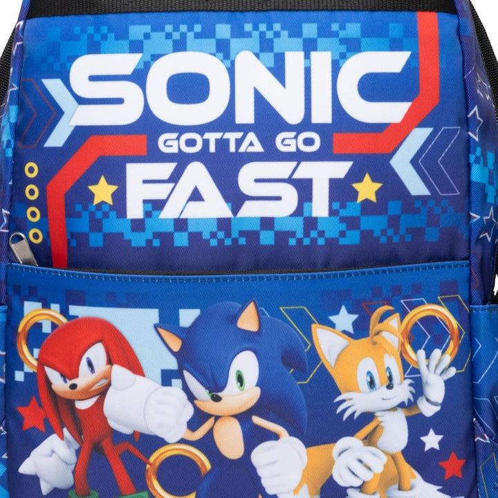 Wondapop SEGA Sonic the Hedgehog Backpack, 15.5 Inch Character Backpack with Padded Shoulder Straps, 14 Inch Laptop &amp; Tablet Compartment, Hidden Security Pocket, Side Pockets
