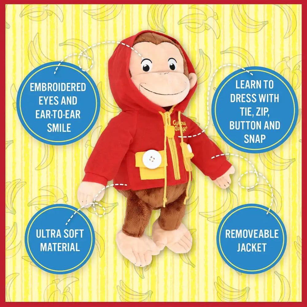 Kids Preferred Curious George Learn to Dress 12" Plush