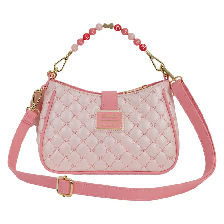 Loungefly Sanrio Hello Kitty Quilted Crossbody Bag with Beaded Handle &amp; Bag Charm