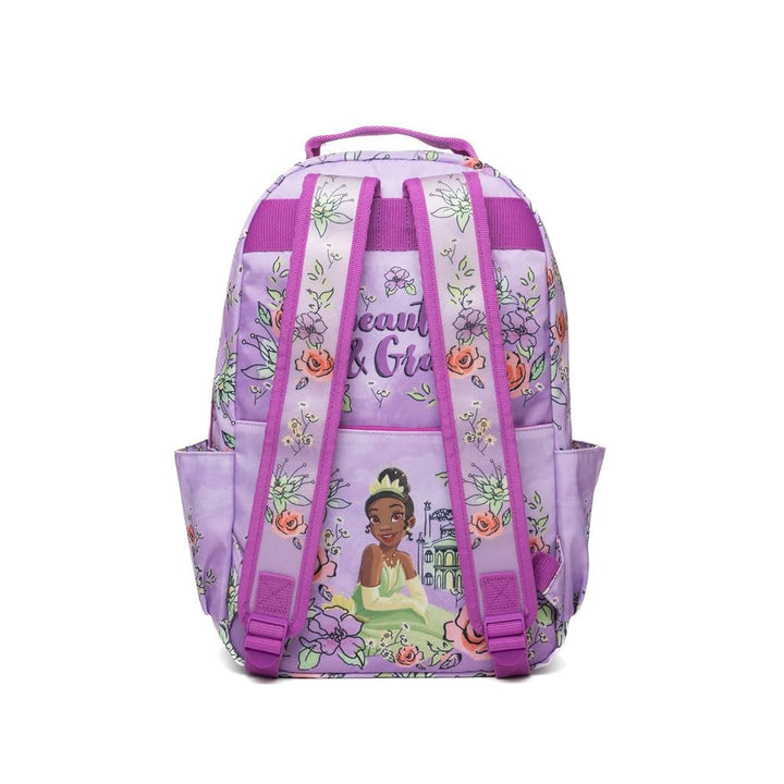 Wondapop Disney The Princess and the Frog Tiana Backpack, 15.5 Inch Princess Tiana Backpack with Padded Shoulder Straps, 14 Inch Device Compartment, Hidden Security Pocket, Front Pocket &amp; Side Pockets