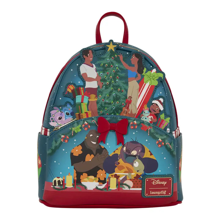 Loungefly Disney Lilo &amp; Stitch Holiday Celebration Mini Backpack