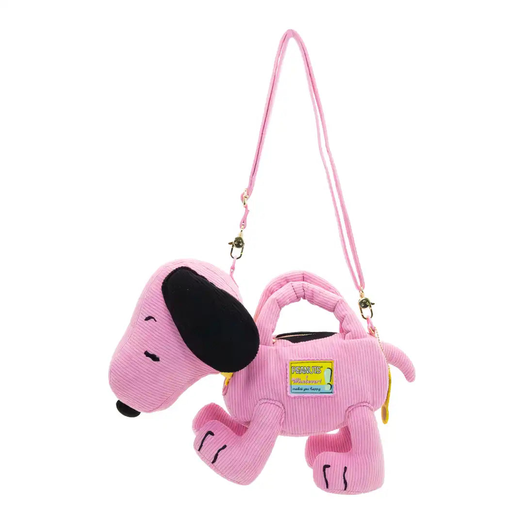 Whatever Makes You Happy Peanuts Sherbert Spring Snoopy Figural Corduroy Crossbody Bag