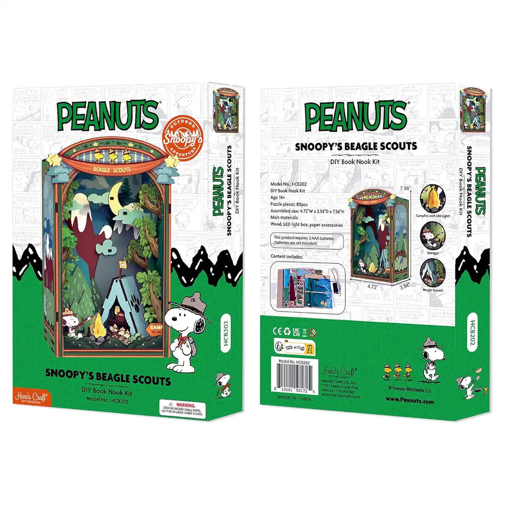 Hands Craft Peanuts Snoopy's Beagle Scouts Book Nook Kit