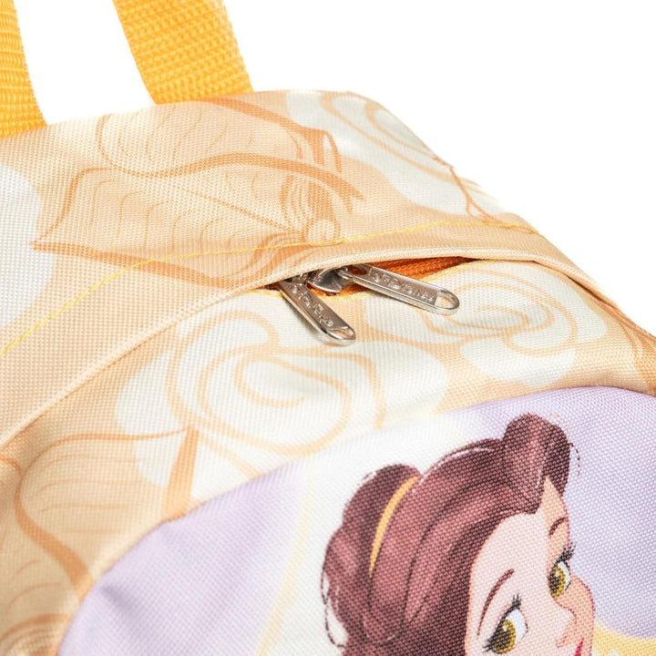 Wondapop Disney Princess Belle Backpack 16” Girls School Backpack with Laptop Sleeve, Front Pocket &amp; Side Pockets, Beauty and the Beast Bookbag for Kids