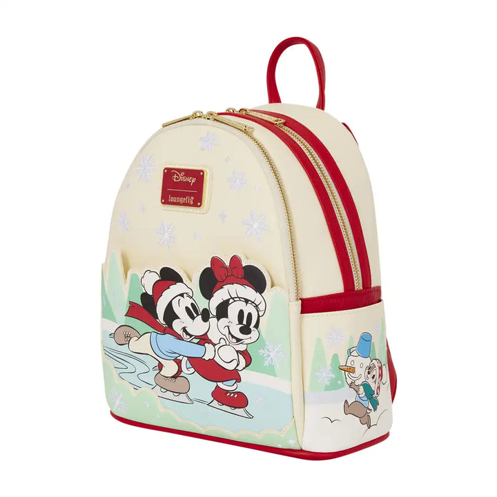 Loungefly Disney Mickey &amp; Friends Ice Skating Mini Backpack with Headband Holder