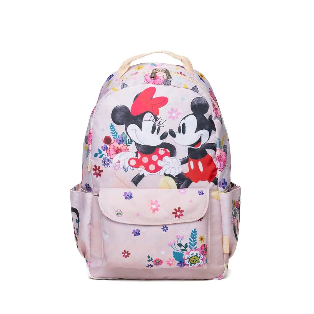 Wondapop Disney Mickey &amp; Minnie “Happy” 15.5” Nylon Backpack, Kids School Bag with Laptop Sleeve &amp; Pockets