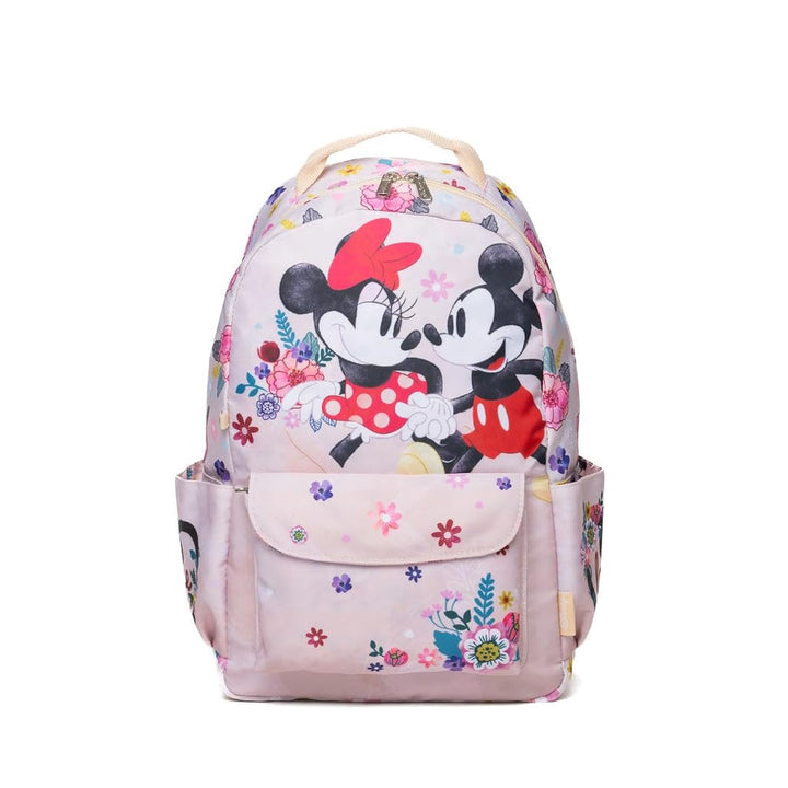 Wondapop Disney Mickey &amp; Minnie “Happy” 15.5” Nylon Backpack, Kids School Bag with Laptop Sleeve &amp; Pockets