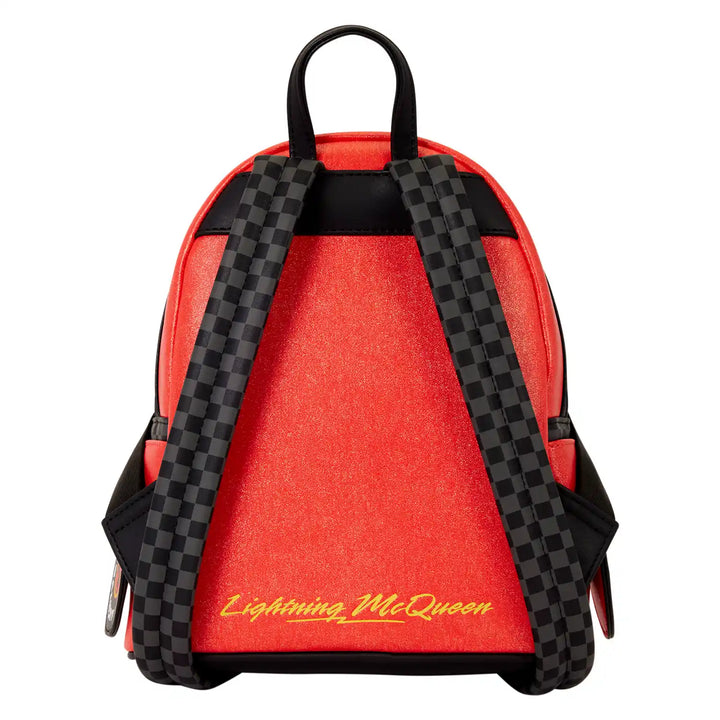 Loungefly Disney Pixar Cars 20th Anniversary Lightning McQueen Shimmer Light-Up Mini Backpack