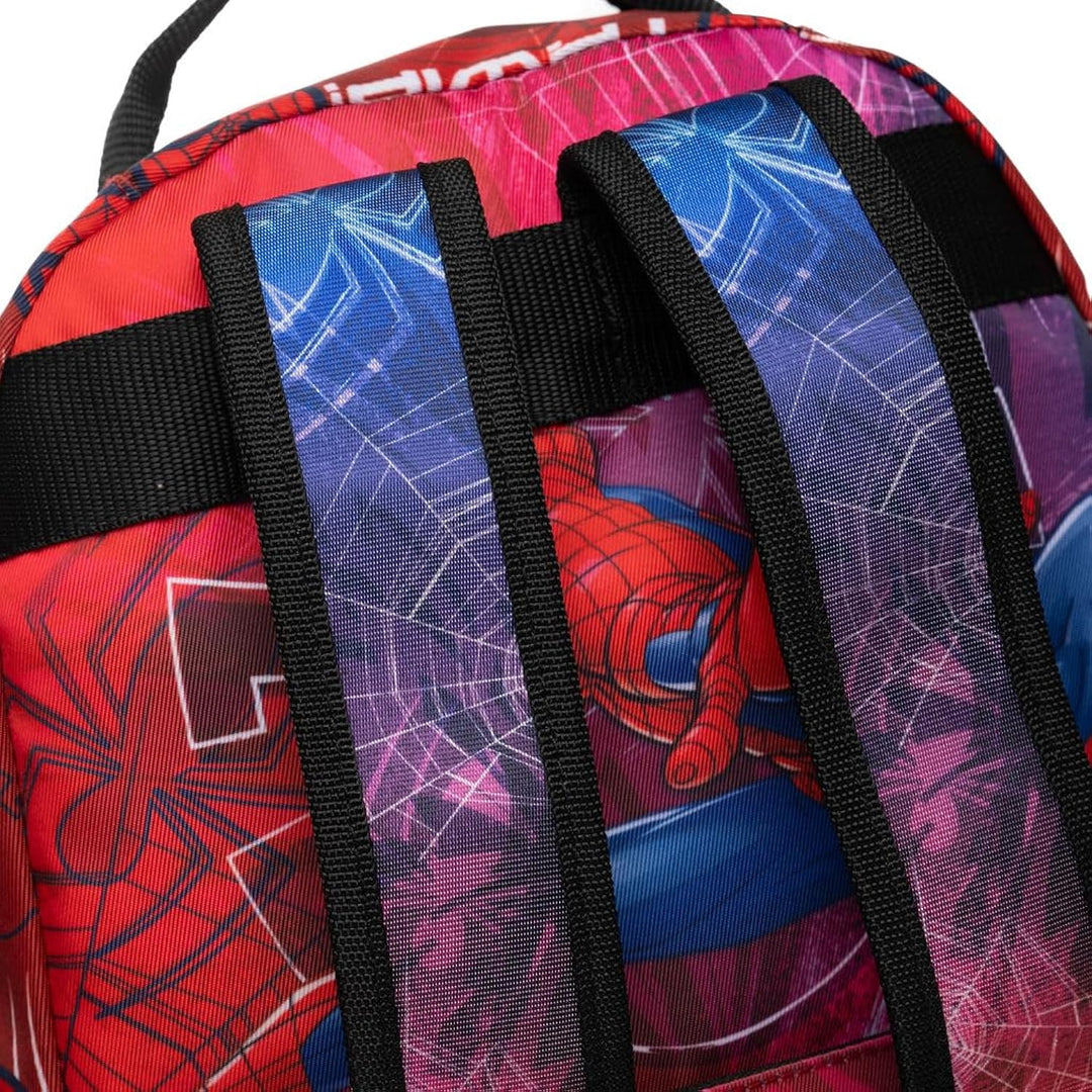 Wondapop Marvel Spider-Man 15.5 Inch Deluxe Nylon Backpack, Kids School Bag with Laptop Sleeve &amp; Pockets