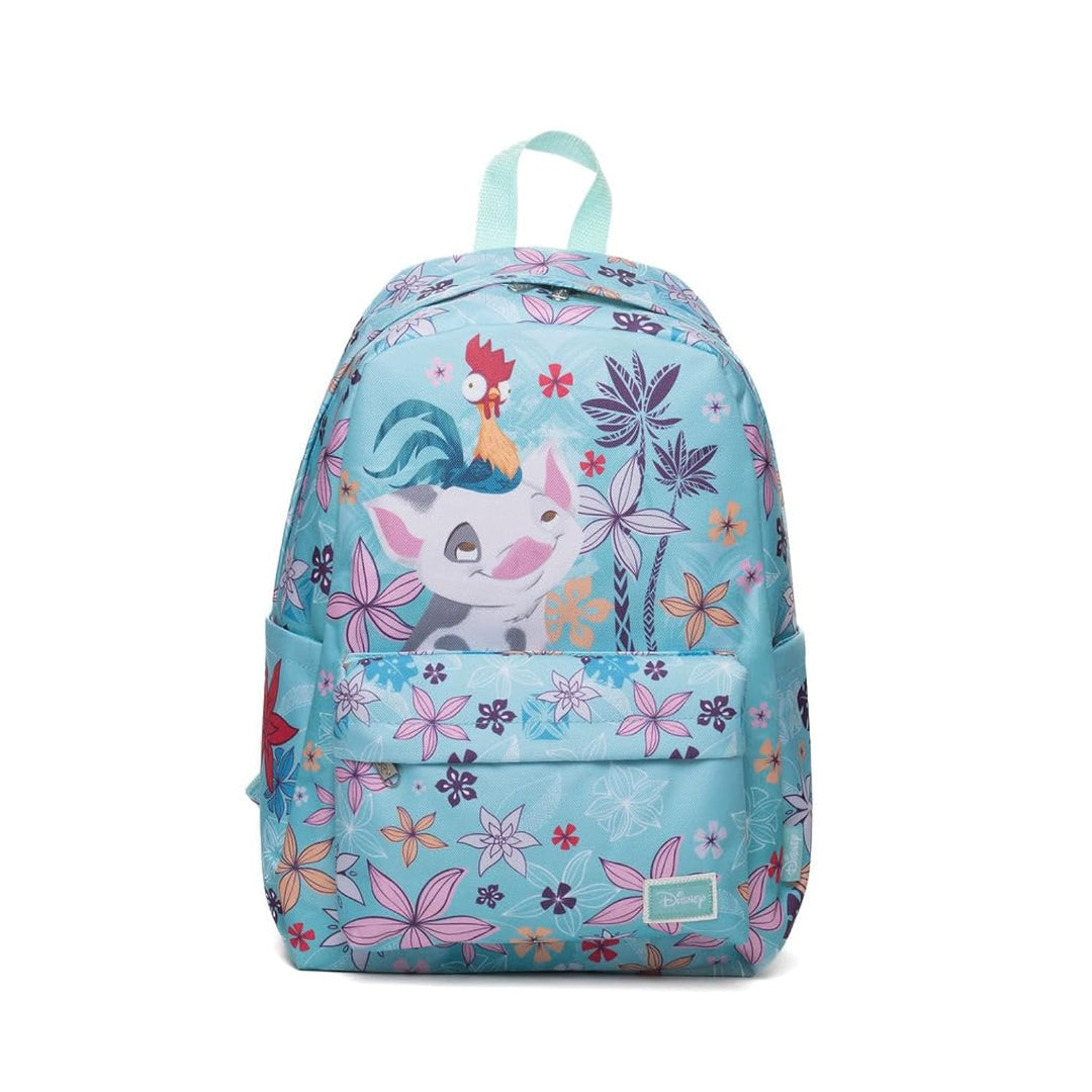 Wondapop Moana Backpack 16” Girls School Backpack with Laptop Sleeve, Front Pocket &amp; Side Pockets, Moana, Pua &amp; Hei Hei Bookbag for Kids