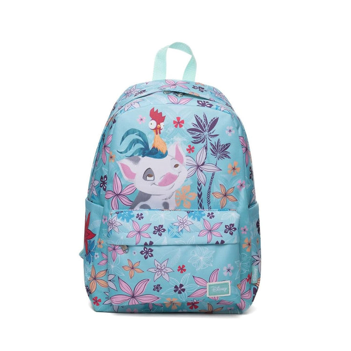 Wondapop Moana Backpack 16” Girls School Backpack with Laptop Sleeve, Front Pocket &amp; Side Pockets, Moana, Pua &amp; Hei Hei Bookbag for Kids