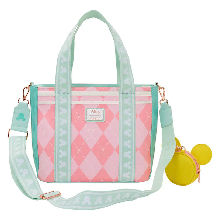 Loungefly Disney Mickey &amp; Friends Tennis Tote Bag with Coin Bag