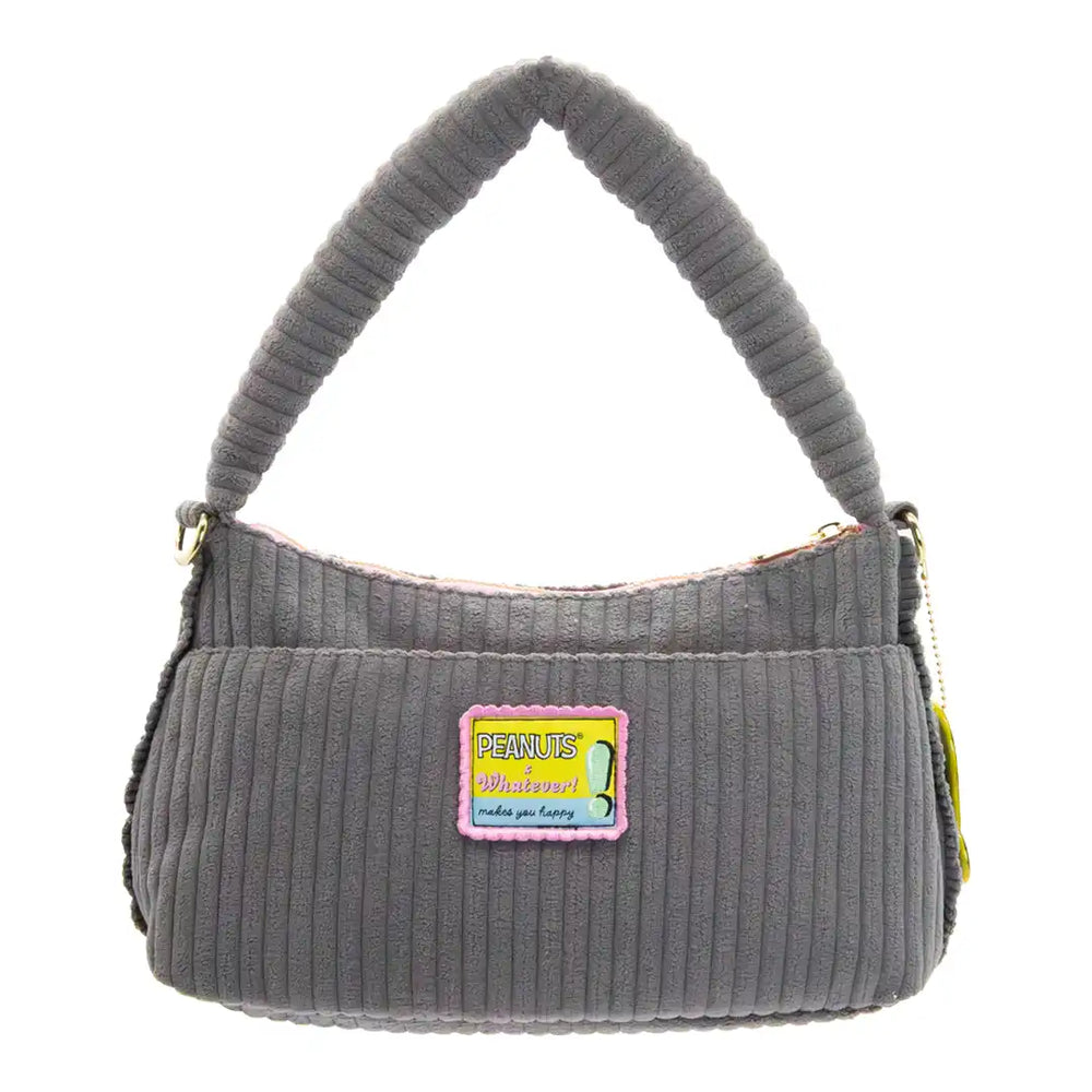 Whatever Makes You Happy Peanuts Sherbert Spring Pins and Patches Baguette Corduroy Bag