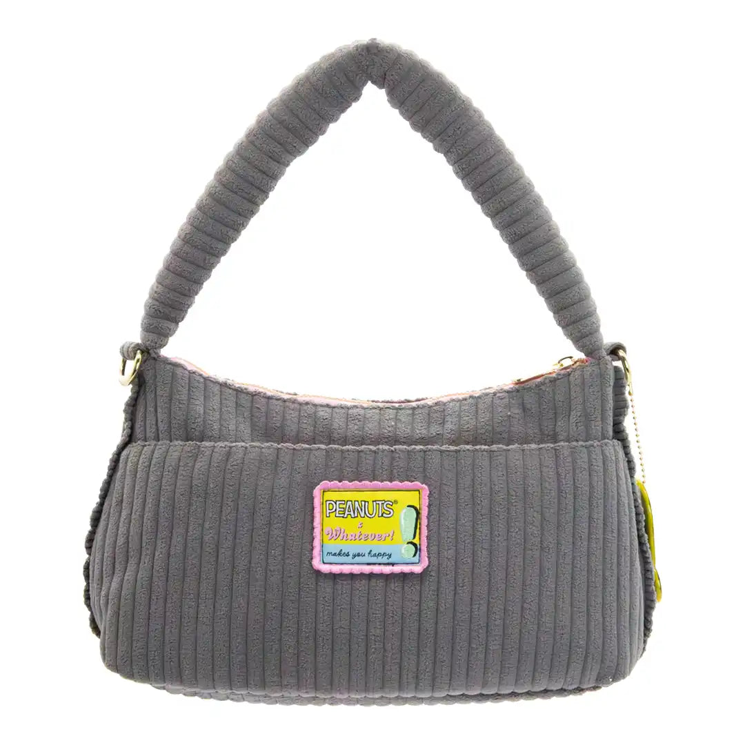 Whatever Makes You Happy Peanuts Sherbert Spring Pins and Patches Baguette Corduroy Bag