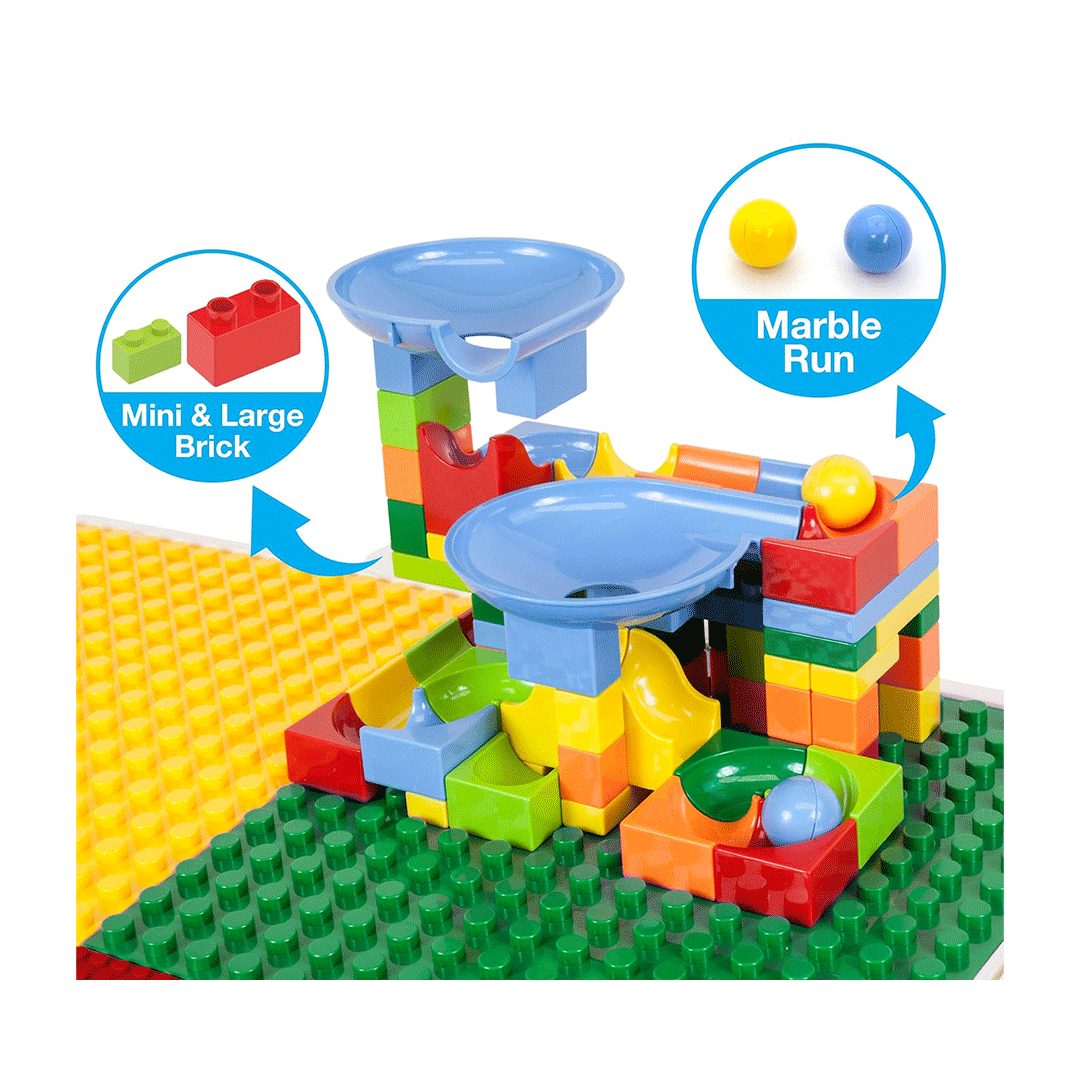 PicassoTiles 581pcs Building Blocks Activity Center Table &amp; Chair Set Children&