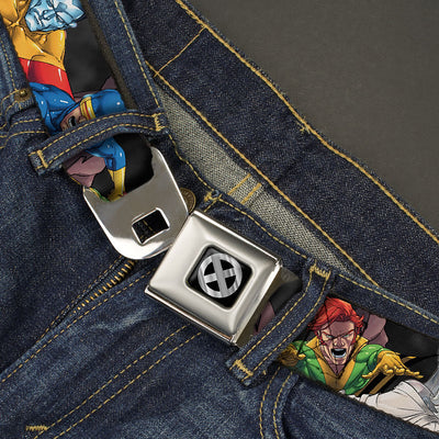 Marvel X-Men X-Men Icon Full Color Black/Silver Gradient Seatbelt Belt-LIFESTYLE