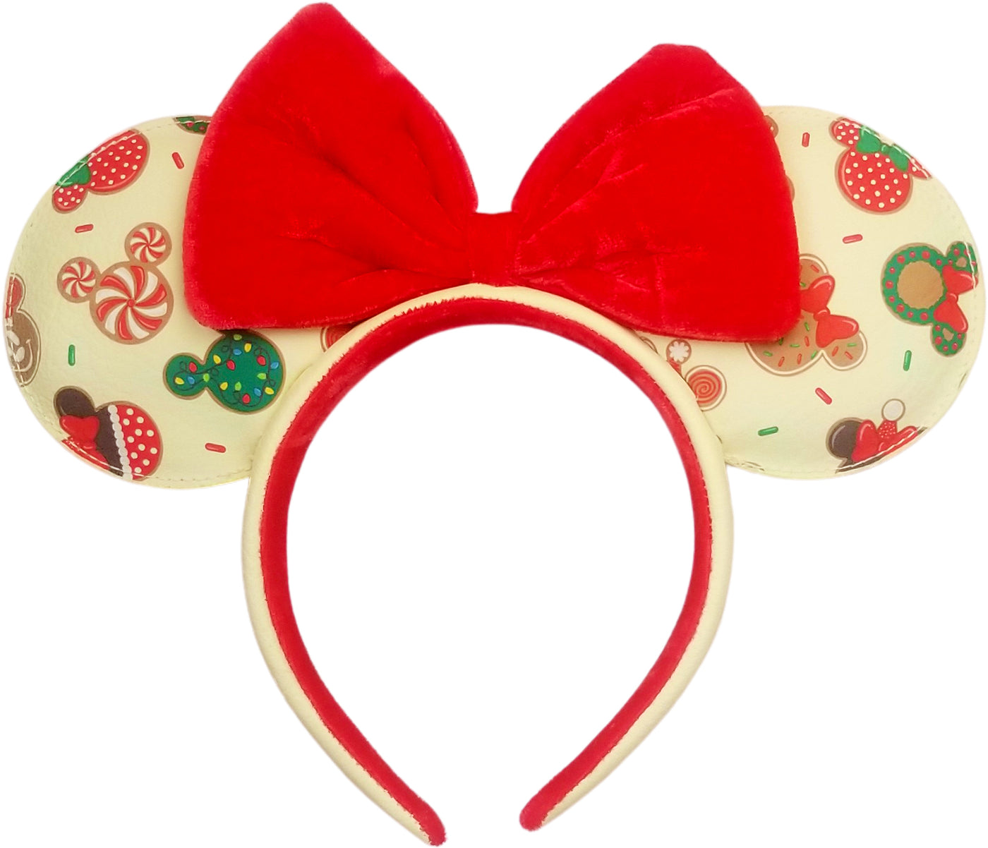 Disney Mickey & Minnie Mouse Ears Christmas Cookie Allover Print Headband