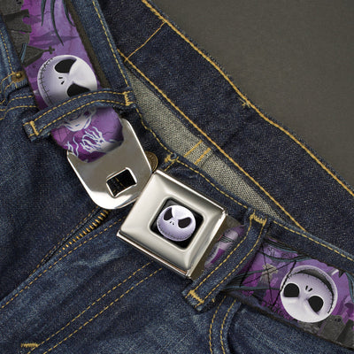 Jack Expression6 Full Color - Jack Expressions/Ghosts in Cemetery Purples/Grays/White Webbing Seatbelt Belt-LIFESTYLE