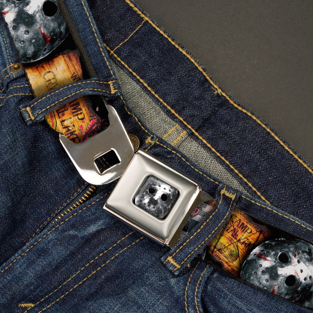 Jason Mask2 - Friday the 13th/Welcome to Camp Crystal Lake/Jason Mask3 Stacked/Axe Webbing Seatbelt Belt-LIFESTYLE