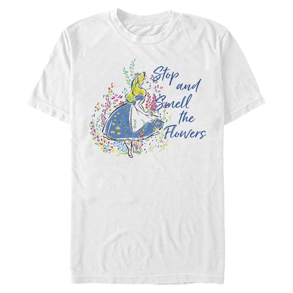 Mad Engine Disney Alice in Wonderland Smell the Flowers Men's T-Shirt
