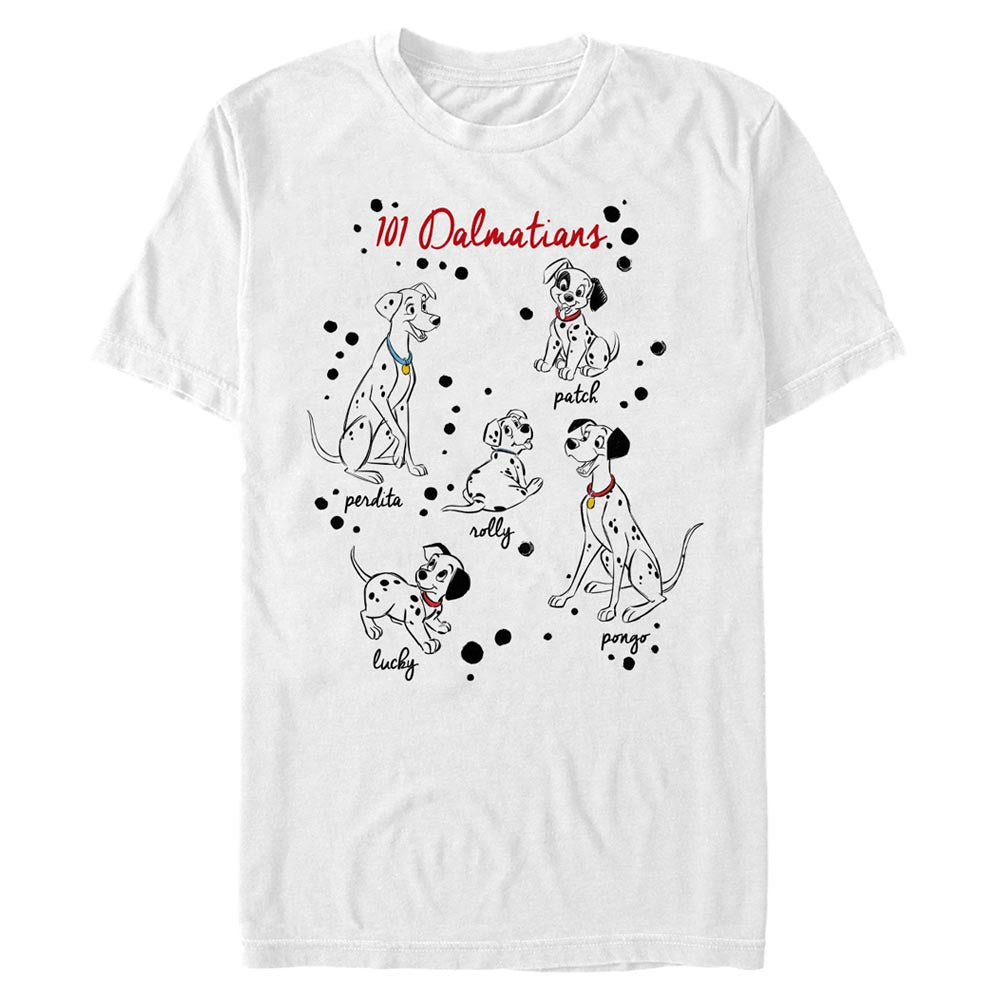 Mad Engine Disney 101 Dalmations Puppy Names Men's T-Shirt