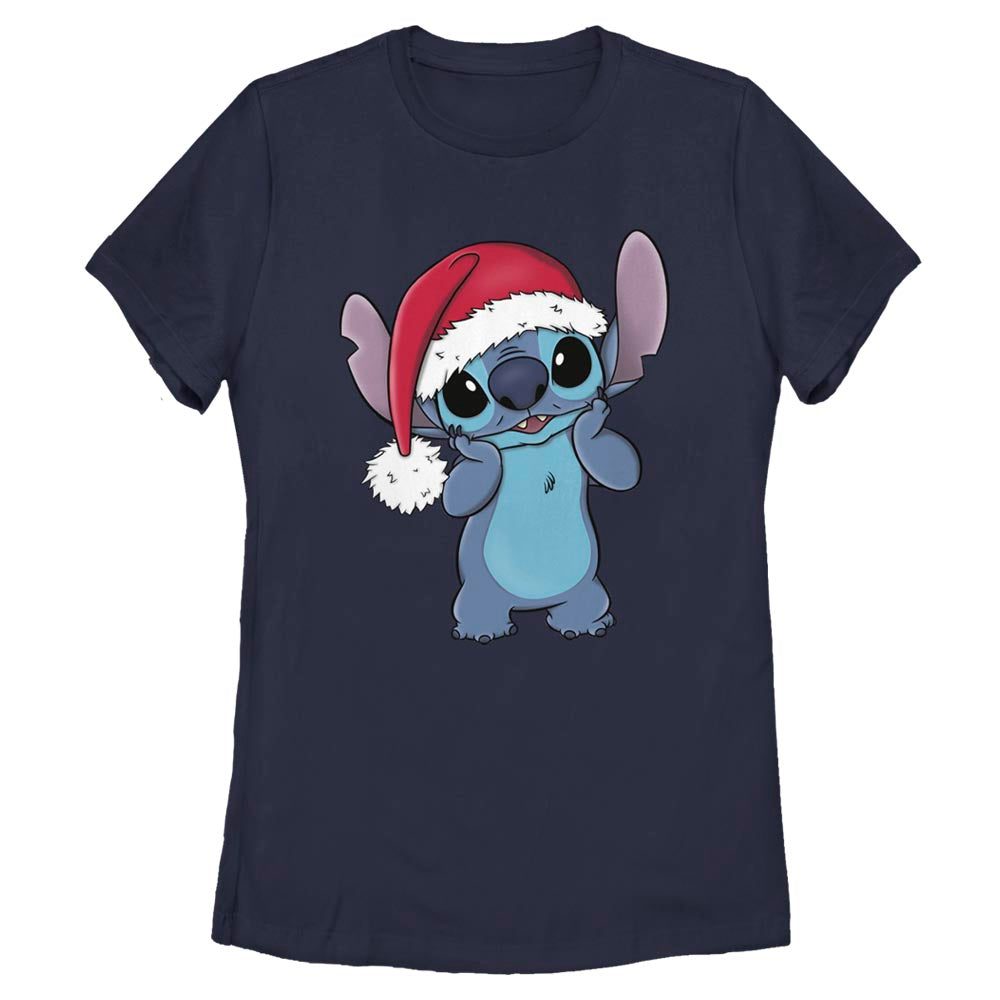 Mad Engine Disney Lilo & Stitch Stitch Wearing Santa Hat Women's T-Shirt