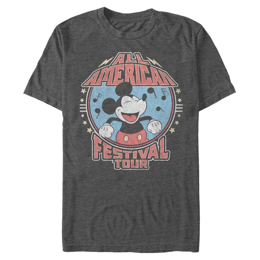 Mad Engine Disney Pixar Mickey Mouse & Friends Mickey American Tour Men's T-Shirt