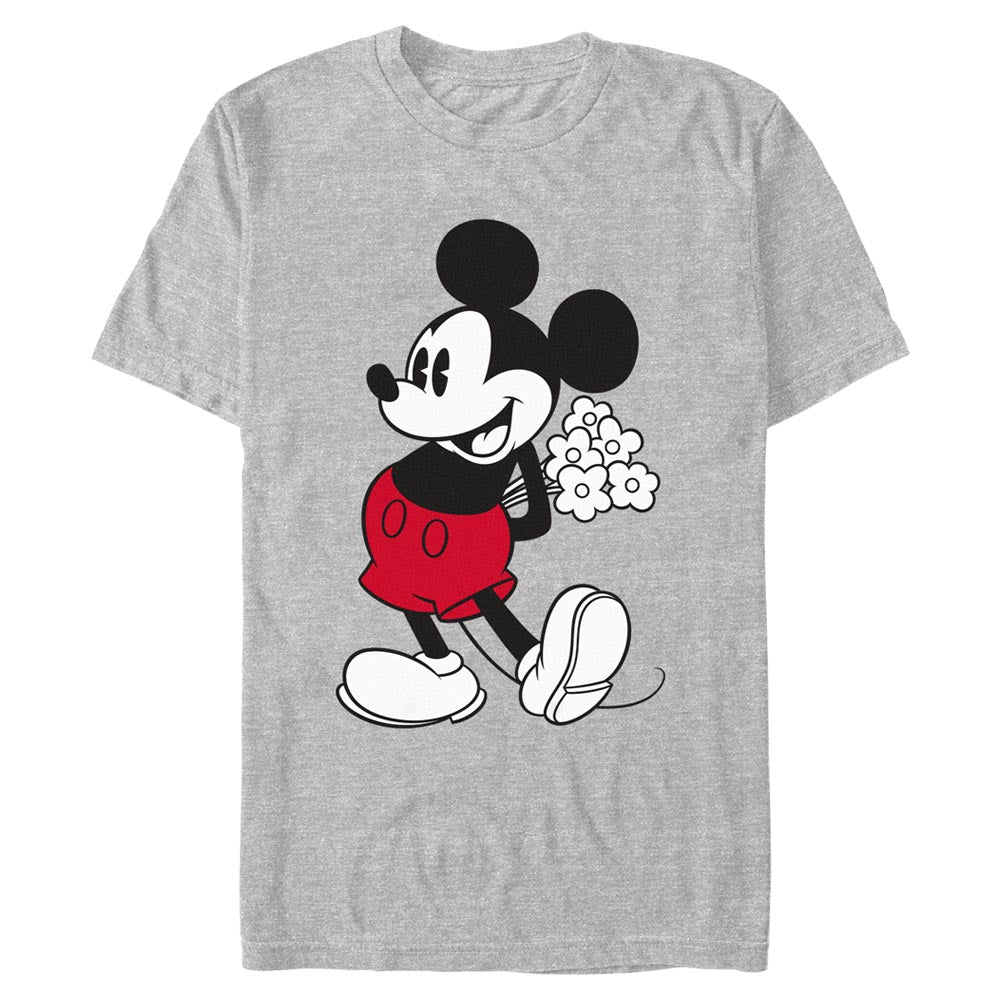 Mad Engine Disney Pixar Mickey Mouse & Friends PIE EYE MICKEY FLOWERS Men's T-Shirt
