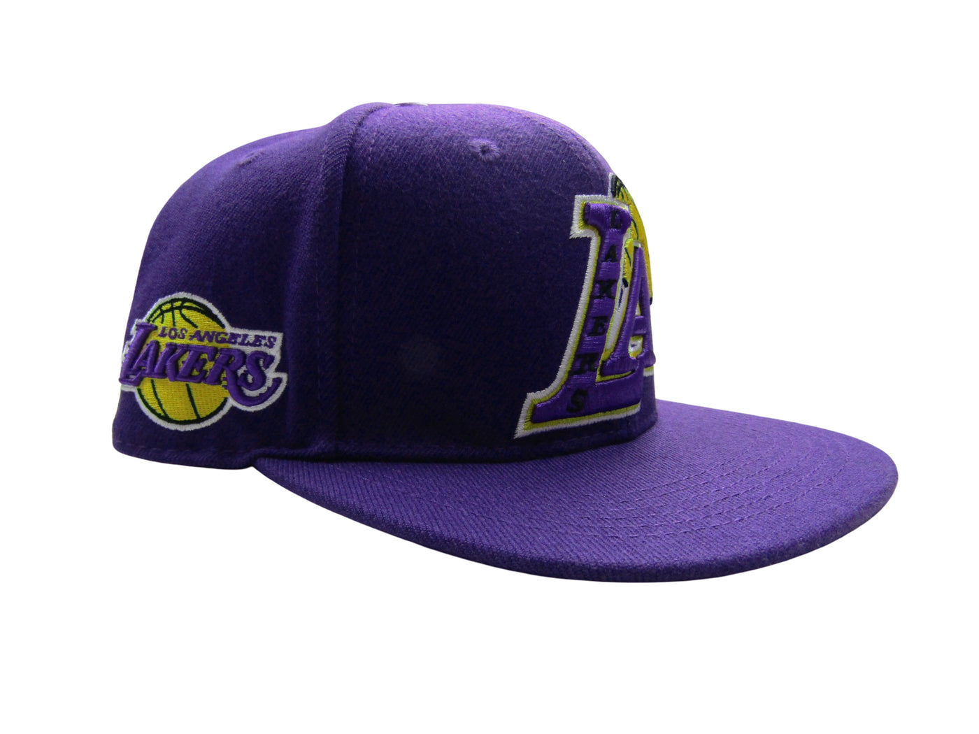 NBA Los Angeles Lakers Embroidered Blended Logo Leather Strap Adjustable Back Cap