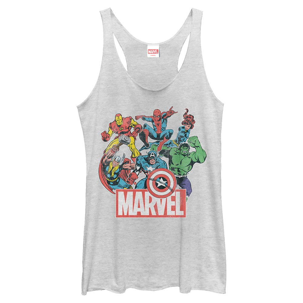 Mad Engine Marvel Heroes of Today Junior's Racerback Tank