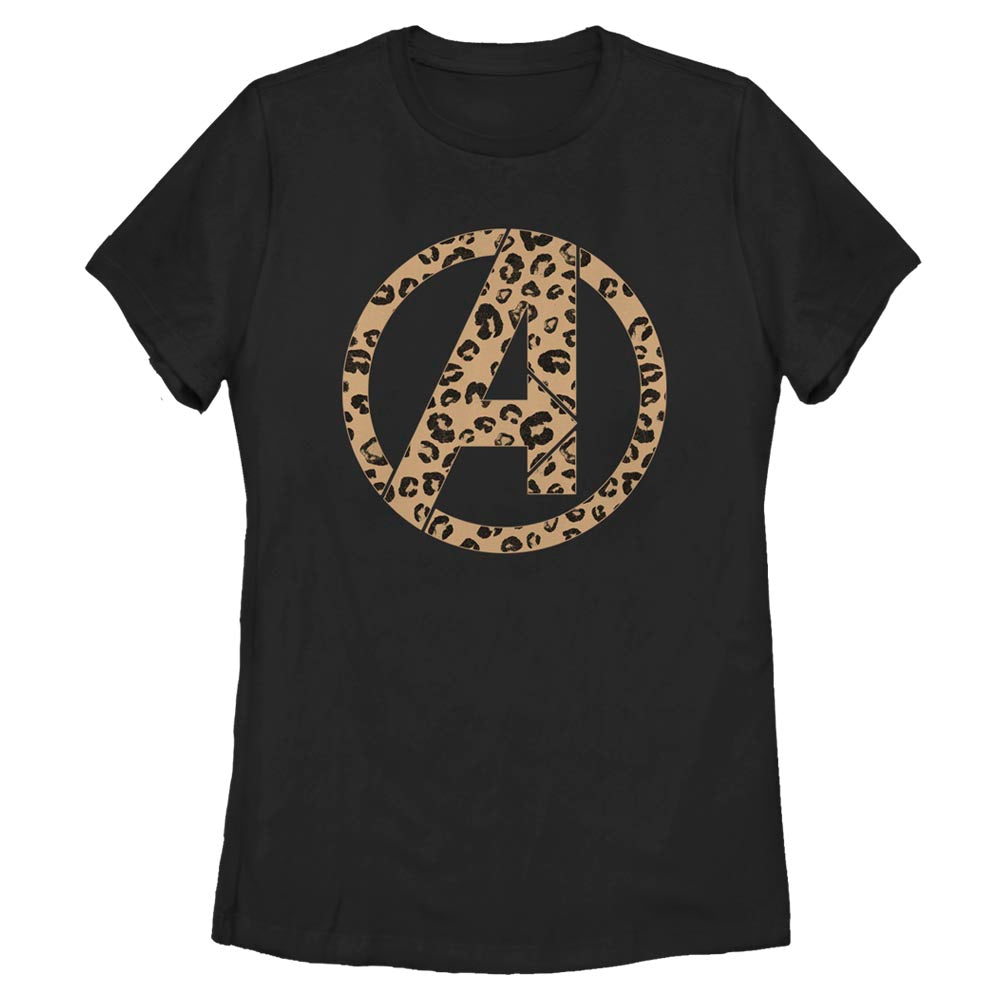 Mad Engine Marvel Avengers Logo Leopard Fill Women's T-Shirt