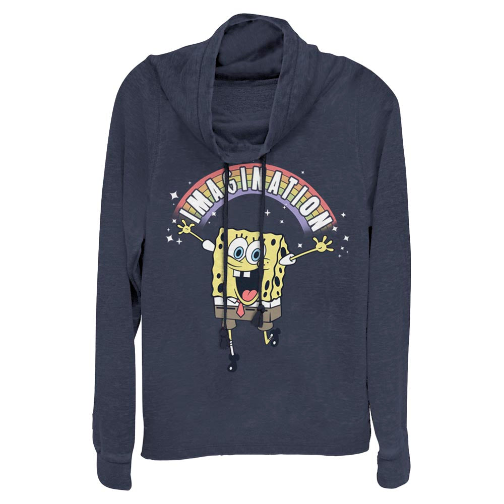 Mad Engine Nickelodeon Spongebob Imagination Women's Long Sleeve Cowl Neck