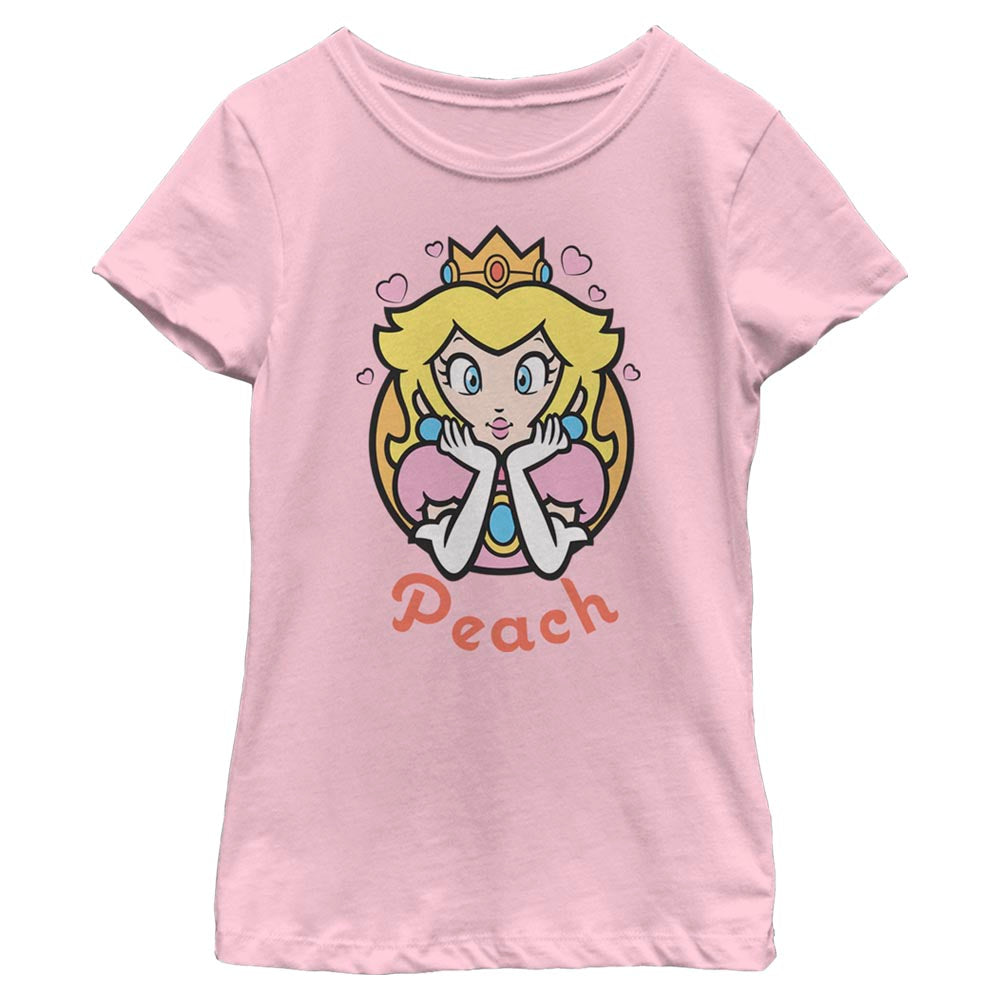 Mad Engine Nintendo Peach Hearts 77 Girl's T-Shirt