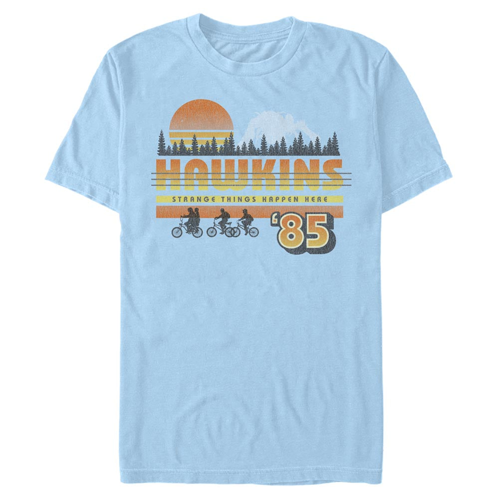Mad Engine Netflix Stranger Things Hawkins Vintage Sunset Men's T-Shirt